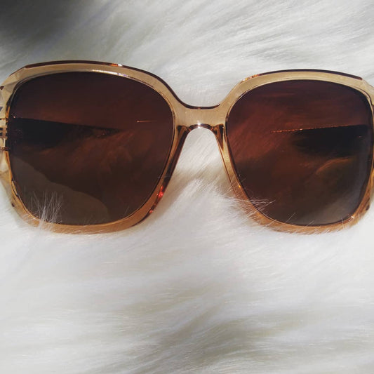 Tan oversized sunglasses