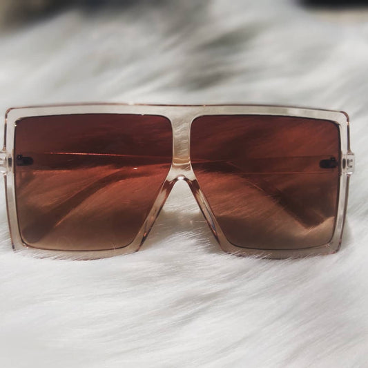 Clear cream oversized sunglasses